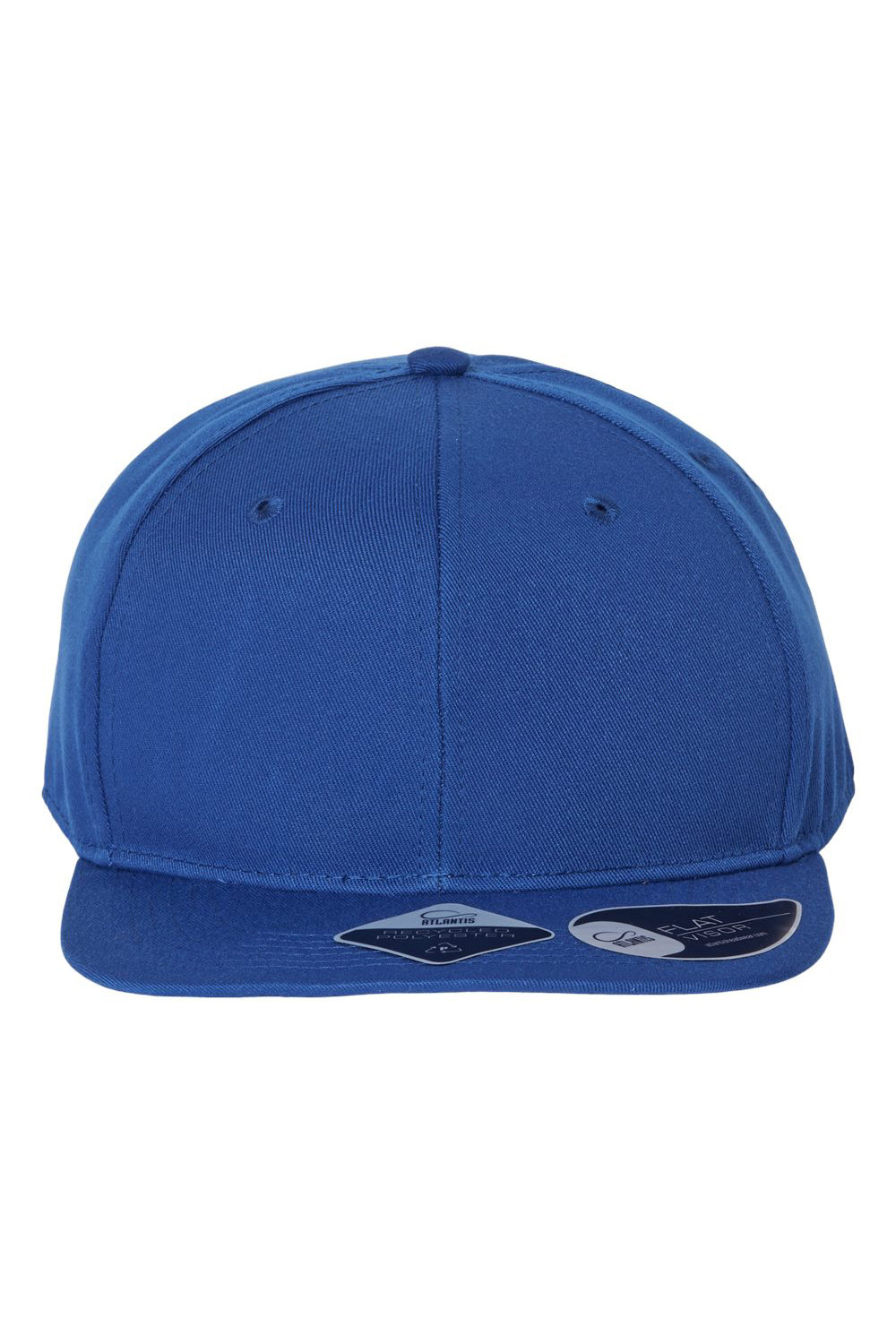 Atlantis Headwear JAMES Mens Sustainable Flat Bill Snapback Hat Royal Blue Flat Front