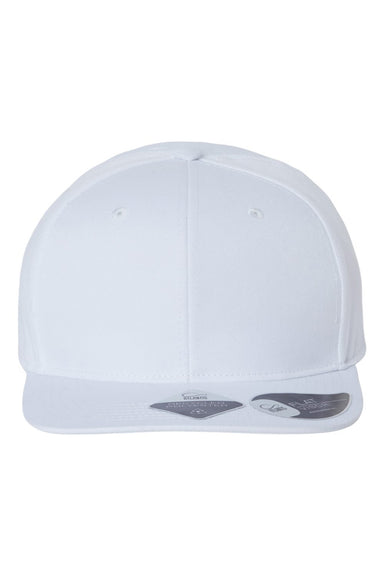 Atlantis Headwear JAMES Mens Sustainable Flat Bill Snapback Hat White Flat Front