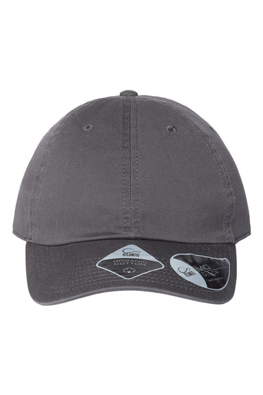 Atlantis Headwear FRASER Mens Sustainable Adjustable Dad Hat Dark Grey Flat Front
