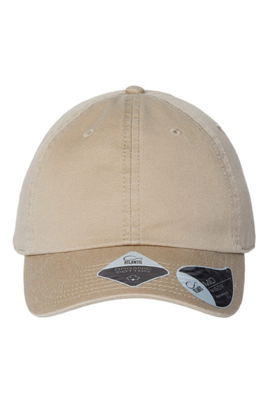 Atlantis Hats FRASER Mens Sustainable Adjustable Dad Hat Khaki Flat Front