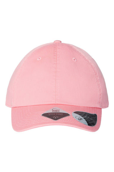 Atlantis Headwear FRASER Mens Sustainable Adjustable Dad Hat Pink Flat Front