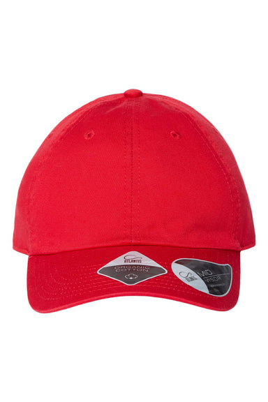 Atlantis Headwear FRASER Mens Sustainable Adjustable Dad Hat Red Flat Front