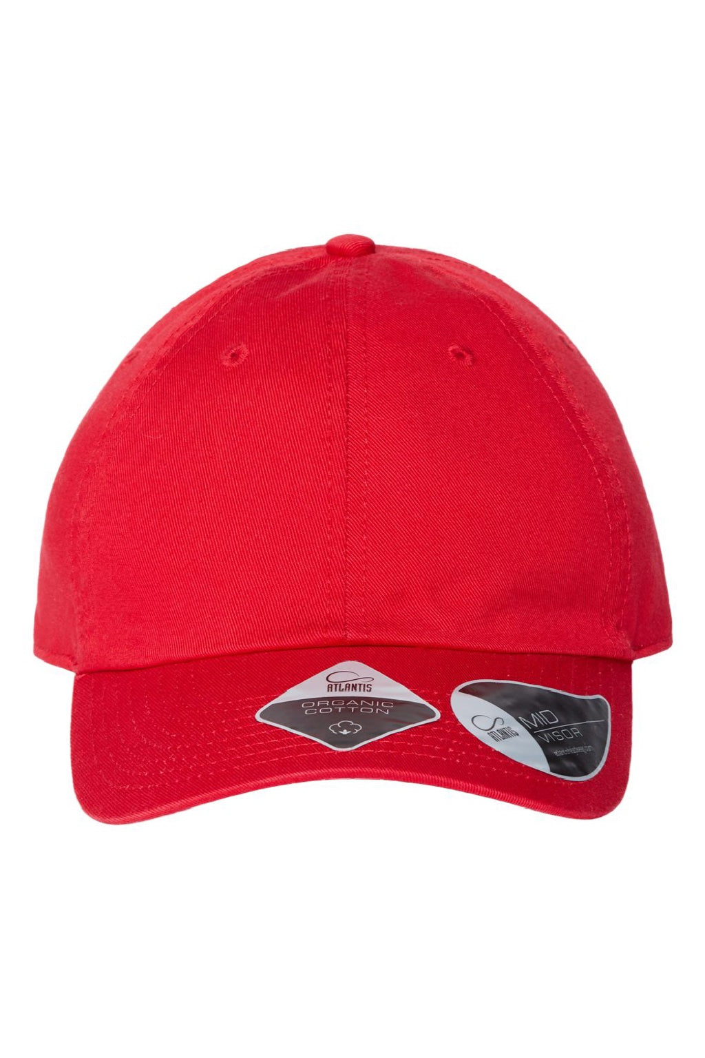 Atlantis Hats FRASER Mens Sustainable Adjustable Dad Hat Red Flat Front
