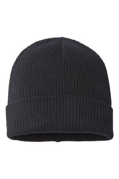 Atlantis Hats NELSON Unisex Sustainable Cuffed Beanie Black Flat Front