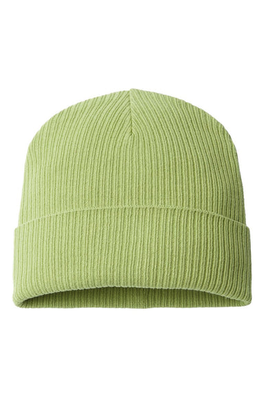 Atlantis Hats NELSON Unisex Sustainable Cuffed Beanie Leaf Green Flat Front