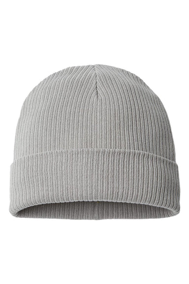 Atlantis Hats NELSON Unisex Sustainable Cuffed Beanie Light Grey Flat Front