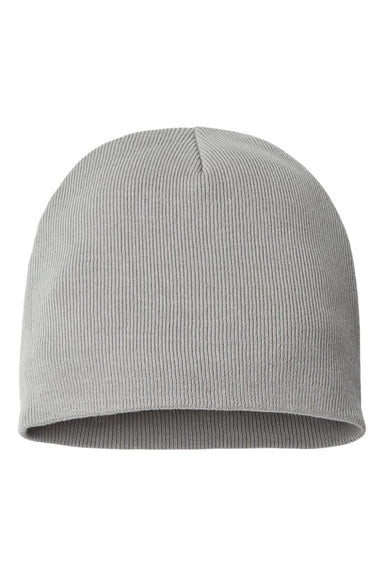 Atlantis Hats YALA Unisex Sustainable Beanie Light Grey Flat Front