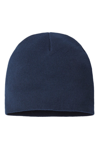 Atlantis Hats YALA Unisex Sustainable Beanie Navy Blue Flat Front