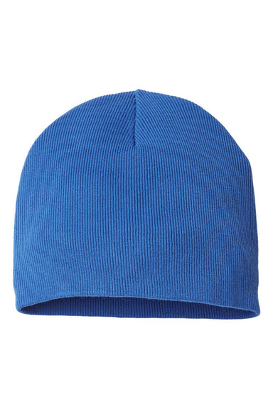 Atlantis Hats YALA Unisex Sustainable Beanie Royal Blue Flat Front