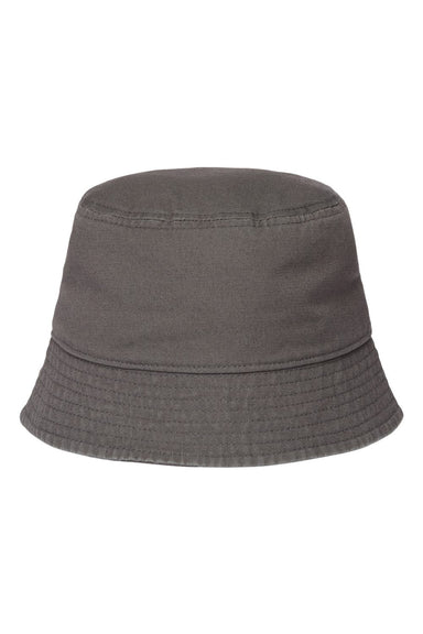 Atlantis Headwear POWELL Mens Sustainable Bucket Hat Dark Grey Flat Front