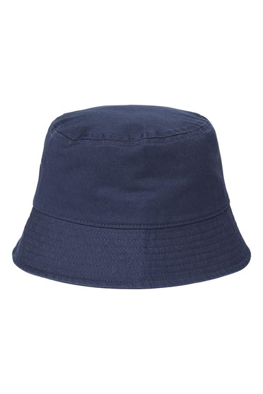 Atlantis Headwear POWELL Mens Sustainable Bucket Hat Navy Blue Flat Front