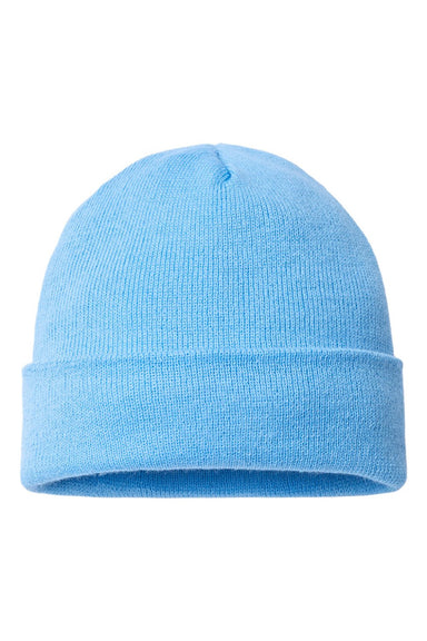Cap America Hats TKN24 Unisex USA Made Cuffed Knit Beanie Carolina Blue Flat Front