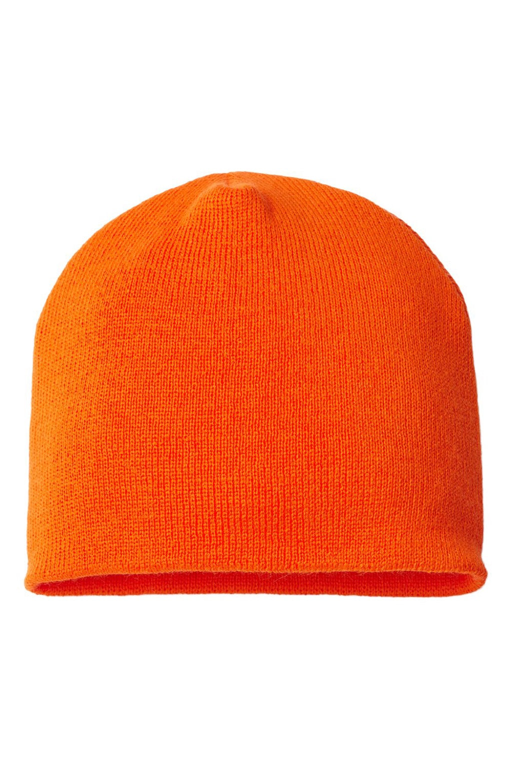 Cap America Hats TKN28 Unisex USA Made Cuffed Knit Beanie Deep Orange Flat Front