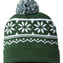 Cap America Mens USA Made Snowflake Beanie - Forest Green - NEW