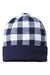 Cap America Hats RKP12 Unisex USA Made Plaid Beanie Navy Blue/White Flat Front