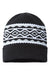 Cap America Hats RKD12 Unisex USA Made Diamond Cuffed Beanie Black/Silver Grey Flat Front