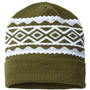 Cap America Hats Unisex USA Made Diamond Cuffed Beanie - Olive Green/Silver Grey - Closeout