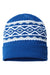 Cap America Hats RKD12 Unisex USA Made Diamond Cuffed Beanie True Royal Blue/Silver Grey Flat Front