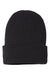 Cap America Hats SKN24 Unisex USA Made Sustainable Cuffed Beanie Black Flat Front