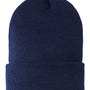Cap America Mens USA Made Sustainable Cuffed Beanie - Navy Blue - NEW
