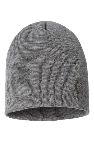 Cap America Hats SKN28 Unisex USA Made Sustainable Beanie Grey Flat Front