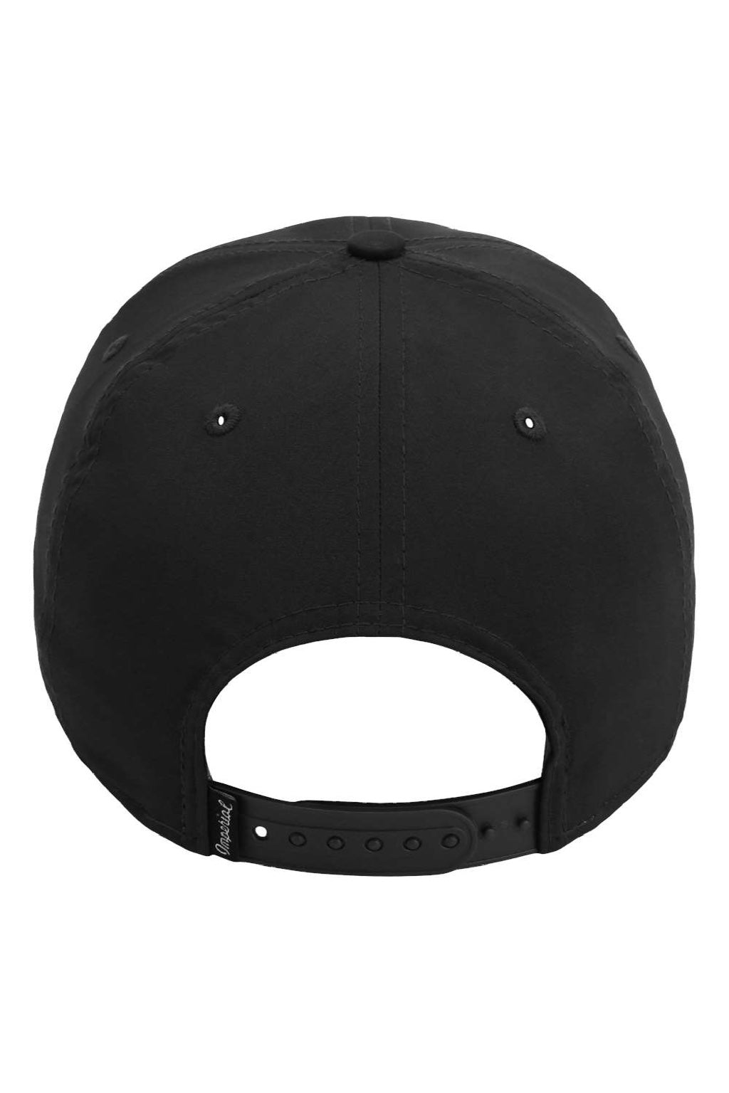 Imperial Hats 7054 Mens The Wingman Moisture Wicking Snapback Hat Black Flat Back