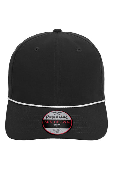 Imperial Hats 7054 Mens The Wingman Moisture Wicking Snapback Hat Black Flat Front