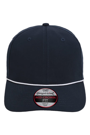 Imperial Hats 7054 Mens The Wingman Moisture Wicking Snapback Hat Navy Blue Flat Front