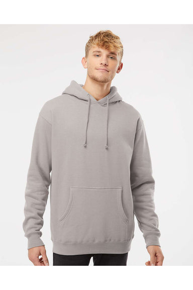 Independent Trading Co. IND4000 Mens Hooded Sweatshirt Hoodie Cement Grey Model Front
