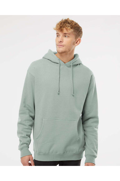 Independent Trading Co. IND4000 Mens Hooded Sweatshirt Hoodie Dusty Sage Green Model Front