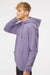 Independent Trading Company IND4000 Mens Hooded Sweatshirt Hoodie w/ Pouch Pocket Plum Purple Model Side