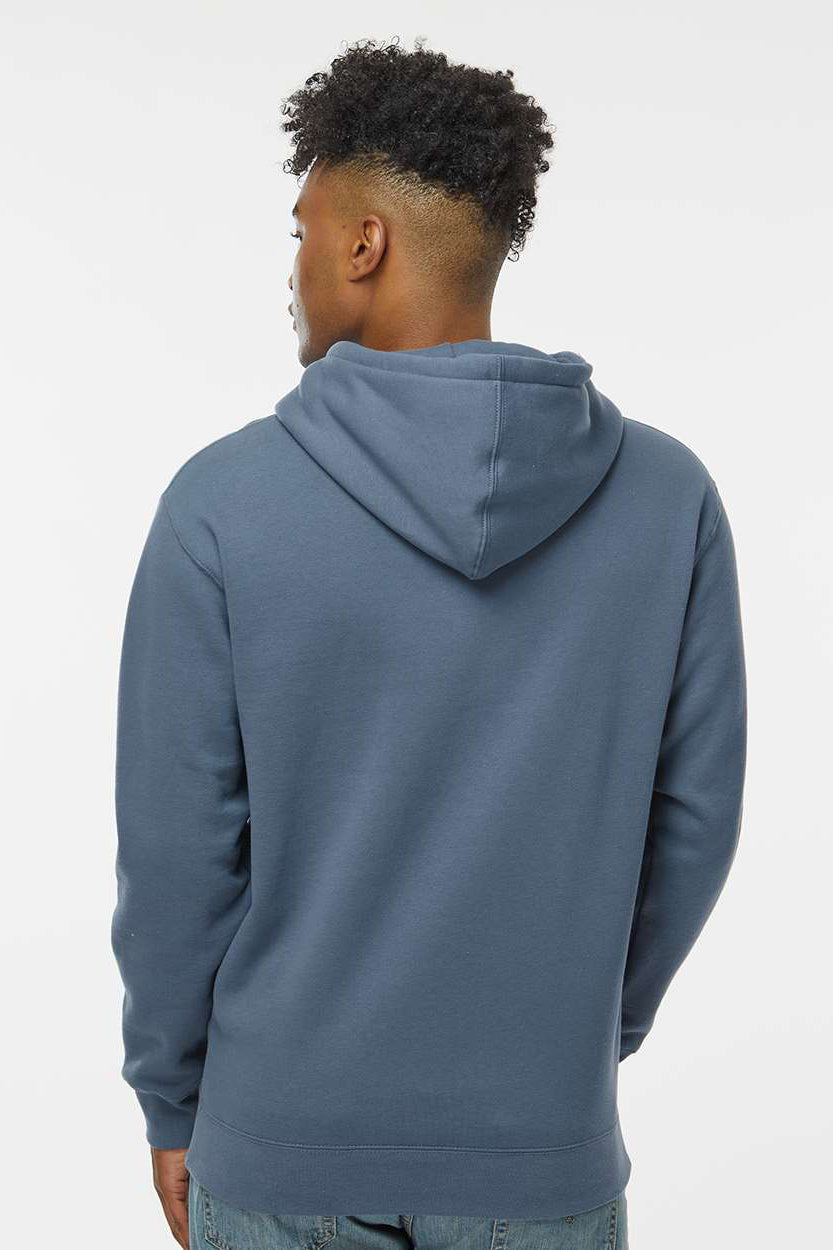 Independent Trading Company IND4000 Mens Hooded Sweatshirt Hoodie w/ Pouch Pocket Storm Blue Model Back