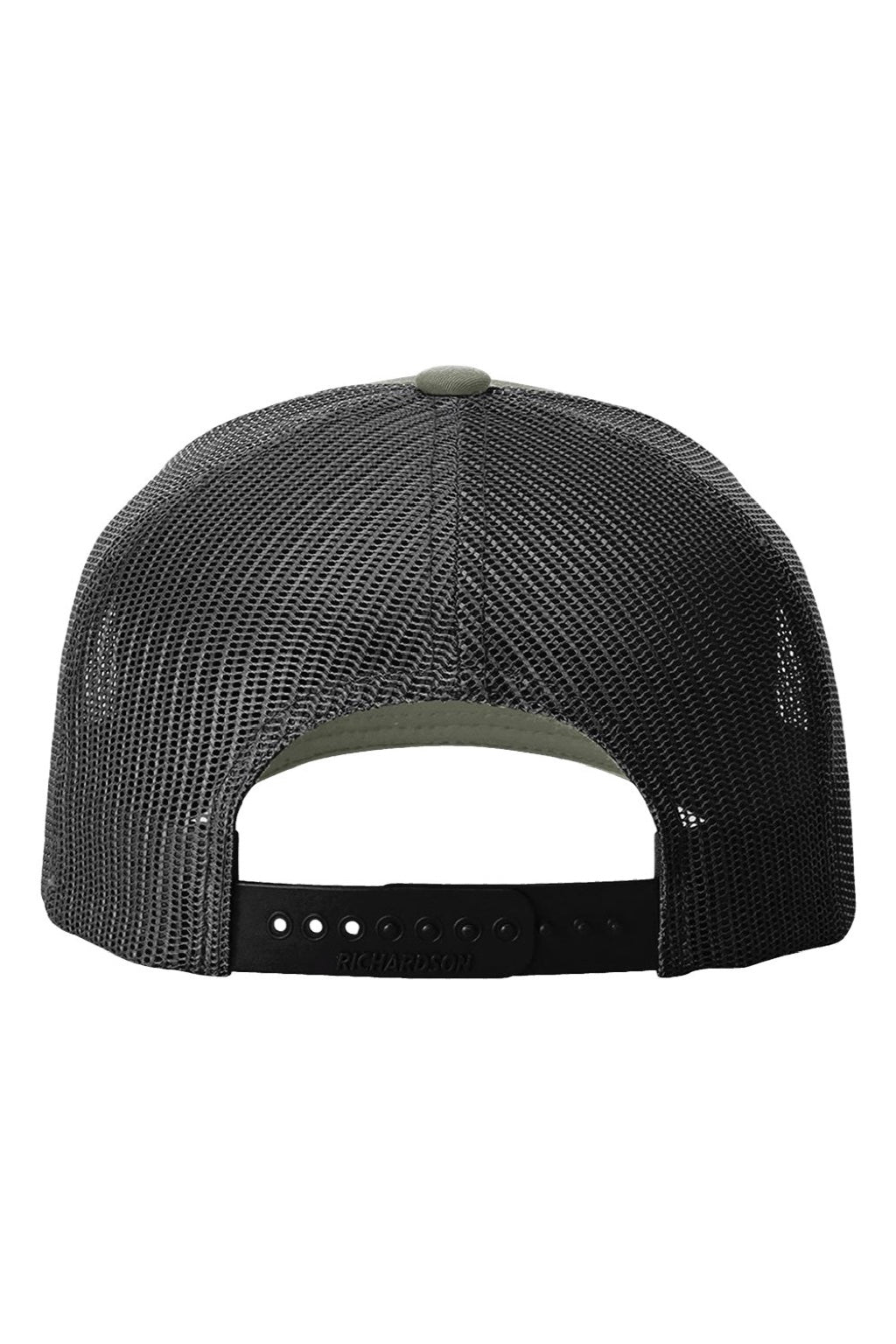 Richardson Hats 112FP Mens 5 Panel Snapback Trucker Hat Loden Green/Black Flat Back