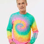 Colortone Mens Long Sleeve Crewneck T-Shirt - Minty Rainbow - NEW
