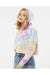 Colortone 8333 Womens Crop Hooded Sweatshirt Hoodie Desert Rose Model Side