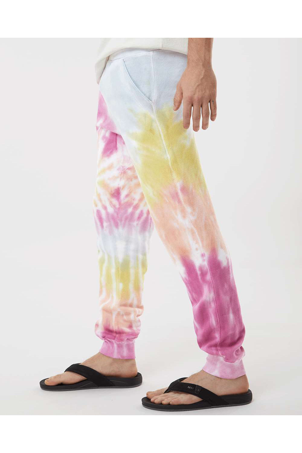 Colortone 8999 Mens Jogger Sweatpants w/ Pockets Desert Rose Model Side