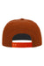 Richardson Hats 256 Mens Umpqua UPF 50+ Snapback Hat Dark Orange/Black Flat Back