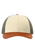 Richardson Hats 115 Mens Snapback Trucker Hat Cream/Loden Green/Dark Orange Flat Front