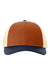 Richardson Hats 115 Mens Snapback Trucker Hat Dark Orange/Birch/Patriot Blue Flat Front