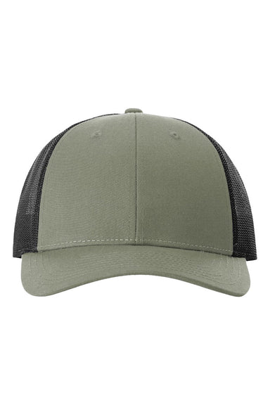 Richardson Hats 115 Mens Snapback Trucker Hat Loden Green/Black Flat Front