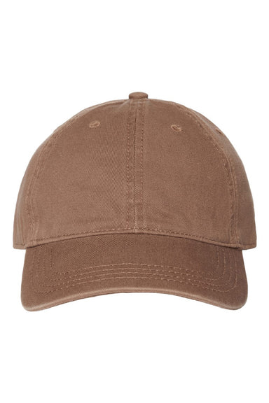 Cap America Hats i1002 Mens Relaxed Adjustable Dad Hat Brown Flat Front