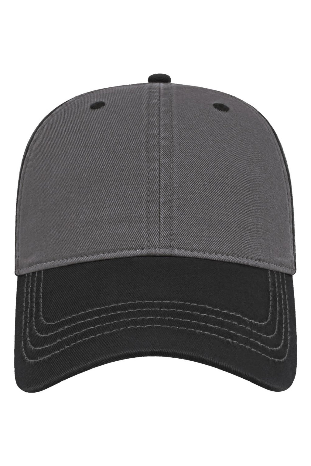 Cap America Hats i1002 Mens Relaxed Adjustable Dad Hat Dark Grey/Black Flat Front