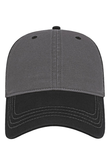Cap America Hats i1002 Mens Relaxed Adjustable Dad Hat Dark Grey/Black Flat Front