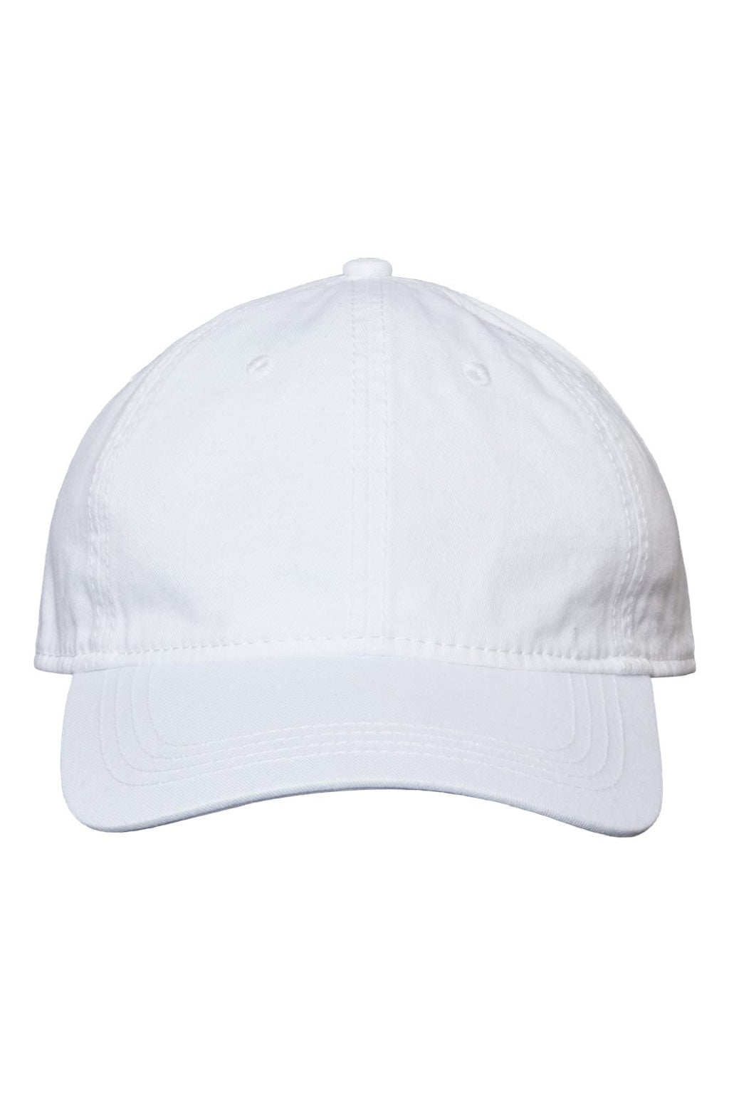 Cap America Hats i1002 Mens Relaxed Adjustable Dad Hat White Flat Front