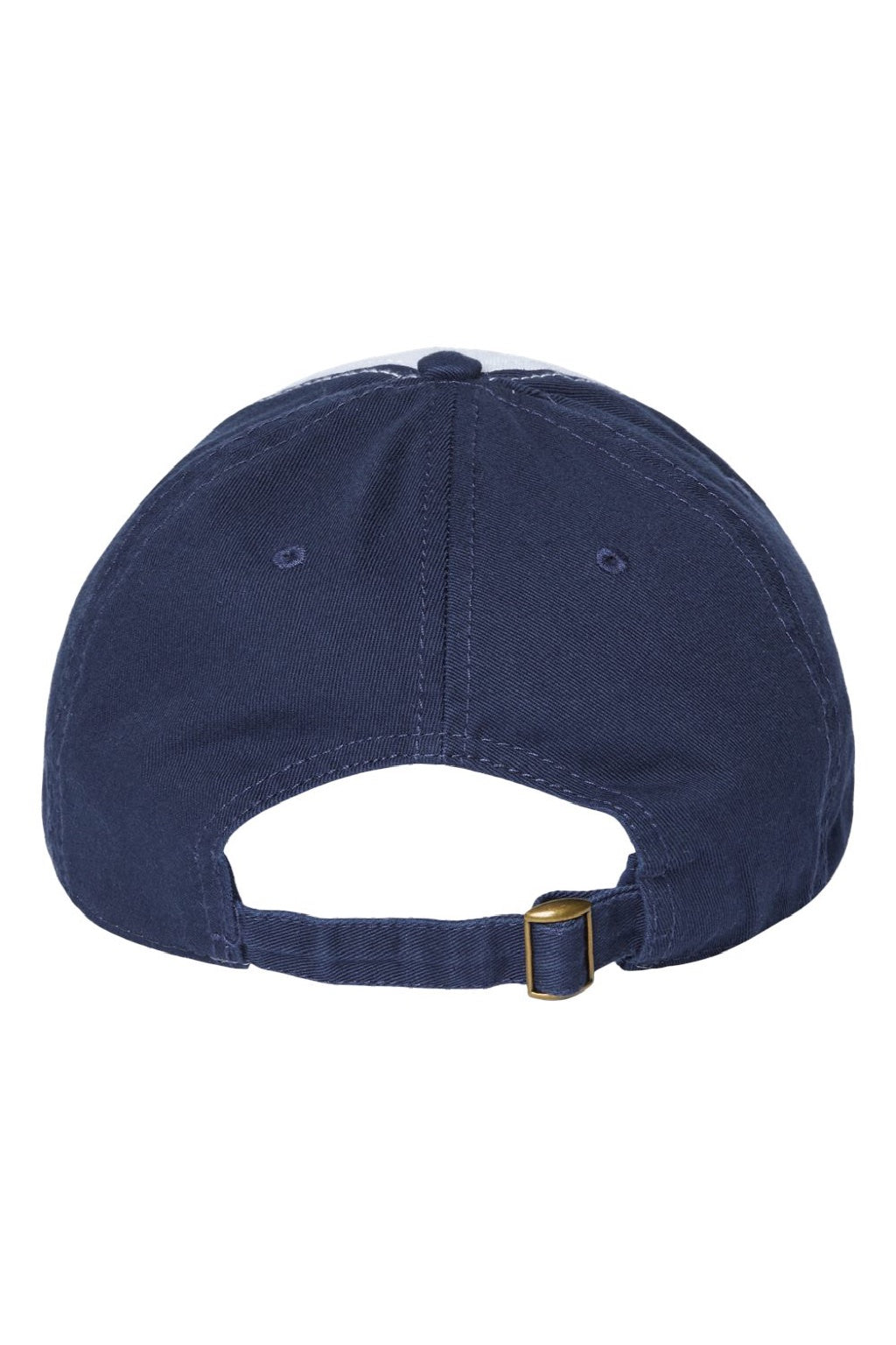 Cap America Hats i1002 Mens Relaxed Adjustable Dad Hat White/Light Navy Blue Flat Back