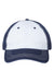 Cap America Hats i1002 Mens Relaxed Adjustable Dad Hat White/Light Navy Blue Flat Front