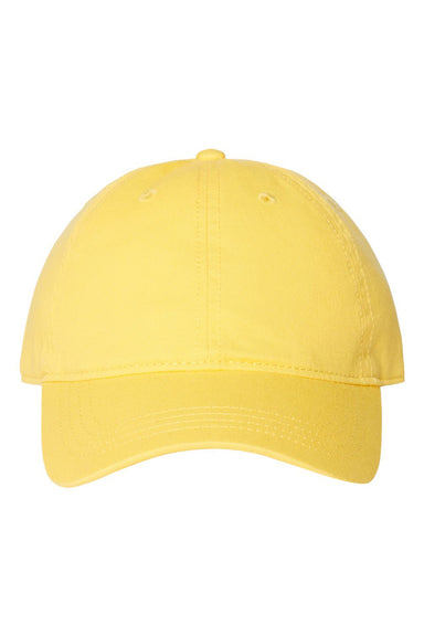 Cap America i1002 Mens Relaxed Adjustable Dad Hat Yellow Flat Front