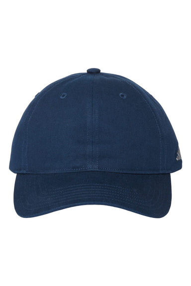 Adidas A12S Mens Sustainable Organic Relaxed Hat Collegiate Navy Blue Flat Front