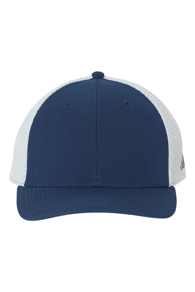 Adidas A627S Mens Sustainable Trucker Hat Collegiate Navy Blue Flat Front