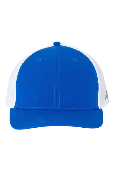 Adidas A627S Mens Sustainable Moisture Wicking Snapback Trucker Hat Collegiate Royal Blue Flat Front